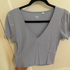 PacSun Light Blue Ribbed Blouse